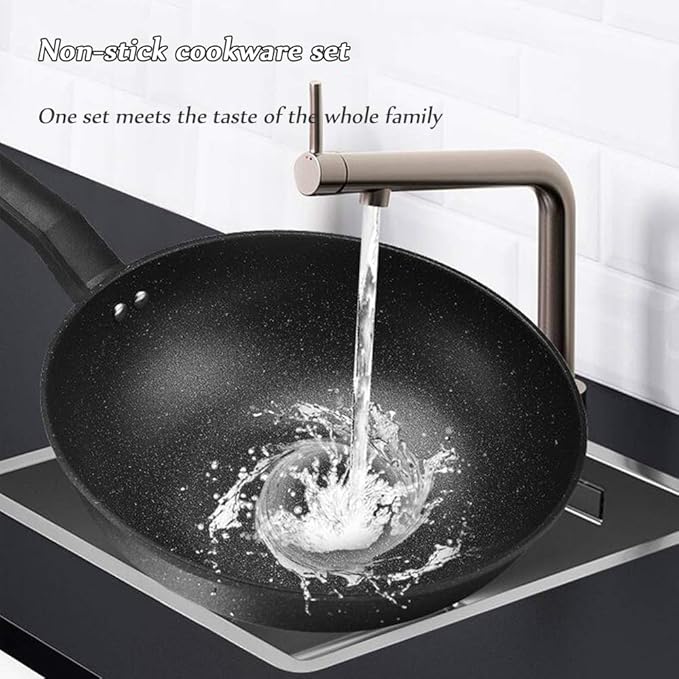 Cooking Pot Non Stick Cookware Sets3 Piece Stone-Derived Pots and PansFrying Pan and Saucepan Set for BakingBroilingFryingRoasting Octopus feet