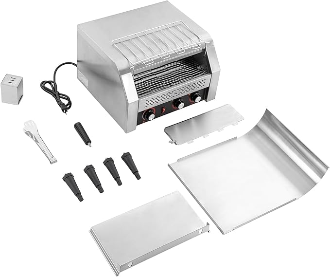 Commercial Conveyor Toaster 450 Slices/h Commercial Toaster with Storage Box Heavy Duty Conveyor Toaster for Restaurant Bun Bagel Bread Heavy Duty Conveyor Toaster