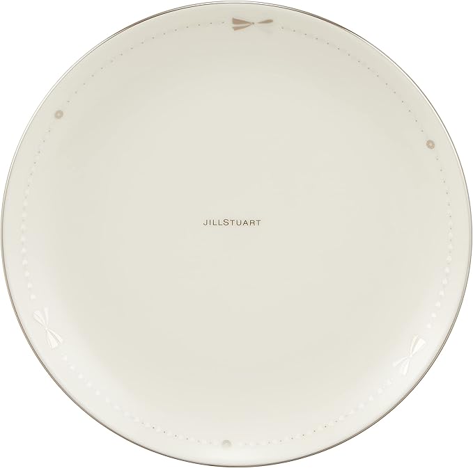 Narumi 41635-33357 Jill Stuart Dinnerware Set White Ribbon Pattern Set of 2 Stylish Cute 4-Piece Set Made in Japan Gift Box