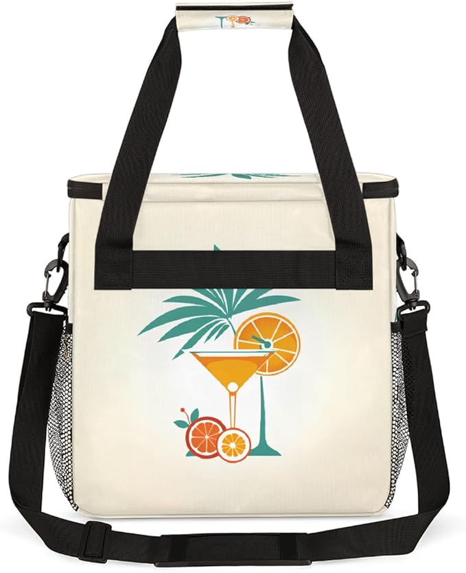 Orange Juice Pattern Coffee Maker Carring Bag Travel Carrying Storage Tote Bag Compatible with Keurig K-Mini or K-Mini Plus Portable Single Serve Coffee Brewer Case with Pockets for K-cup Pods