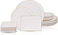 Karaca Santo Gold New Bone 18-Piece Dinner Set for 6 People - 18-Piece Crockery Set with Plates and Bowls Set New Generation Bone China Round Dinnerware Set &amp White Gold Dinner Set
