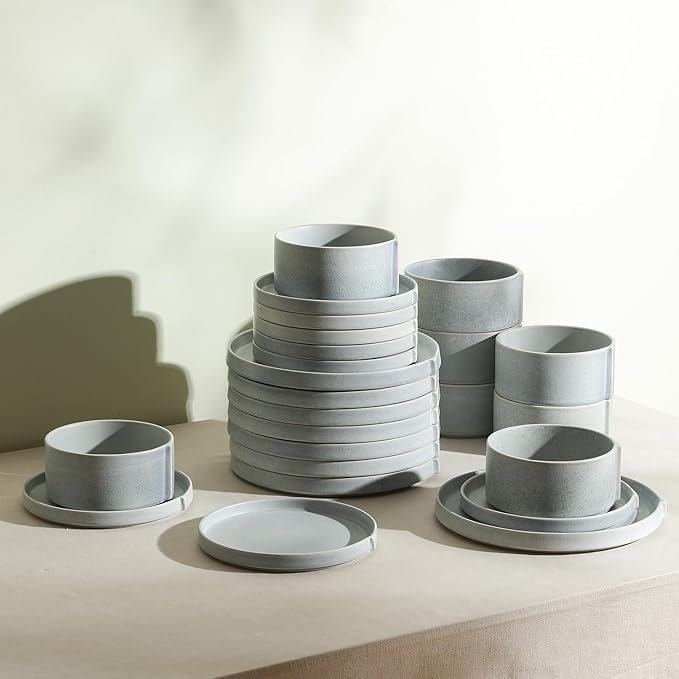 Stone Lain Bao 12-Piece Dinnerware Set Stoneware Blue-Grey