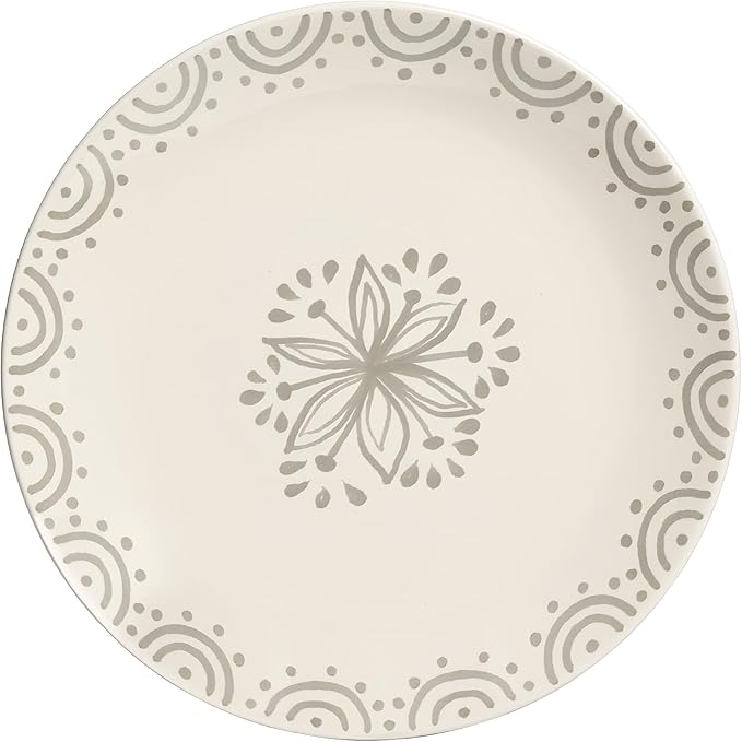 Sango 12-Piece Speckled Stoneware Dinnerware Set for 4- Glossy Plates and Bowls Set with Hand-Painted Floral Pattern Rustic Ceramic Dish Set Elegant Dishes for Everyday Dining Siterra Glazed Garden