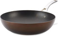 Anolon Nouvelle Copper Hard Anodized Nonstick Wok/Stir Fry Pan/Wok Pan - 12 Inch Sable Brown