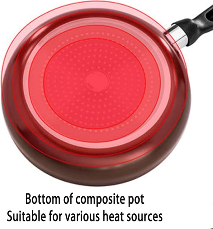 3 Pc Aluminum Cookware Set Non Stick Coating Induction Base Oven Safe Pots Pans with Lids &amp Frying Pan SetSuitable for Multiple Heat Sources Easy to Clean Saute Pans