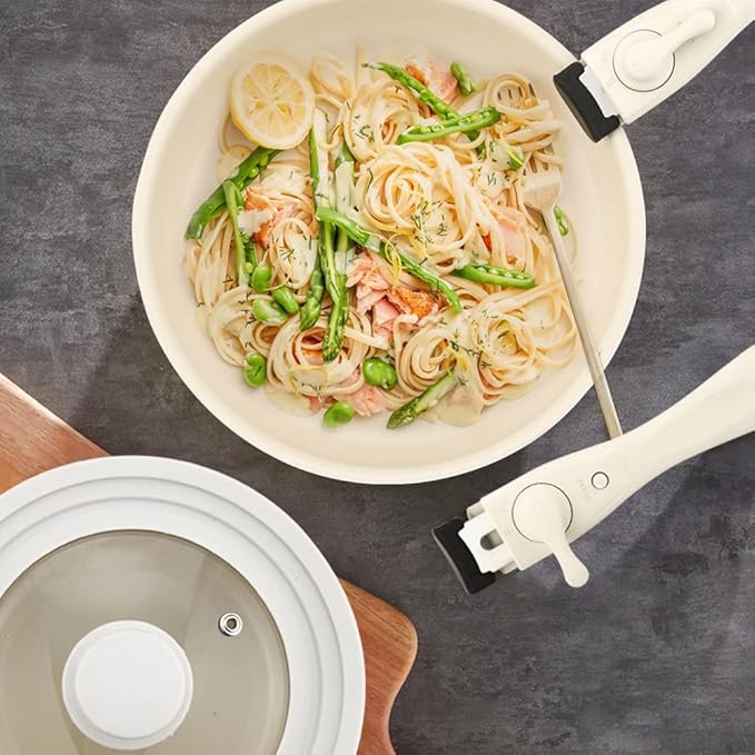 dore IH hands free organic Pot Cookware Set of 5P Ivory