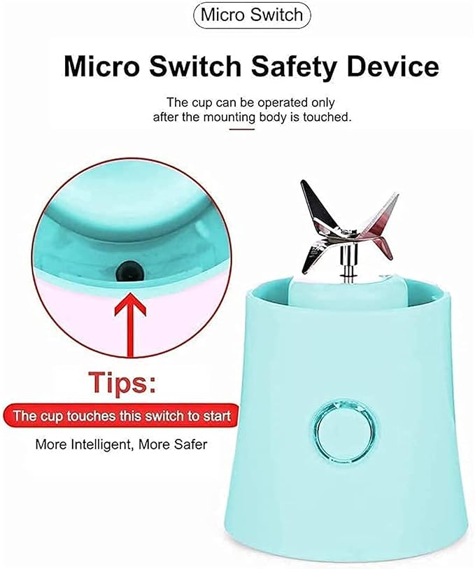 Portable blender Mini Fruit Juicer Cup Personal Small Electric Juice Mixer Machine with USB Rechargeable 2000mAh Battery Powered 480ML Travel Bottle