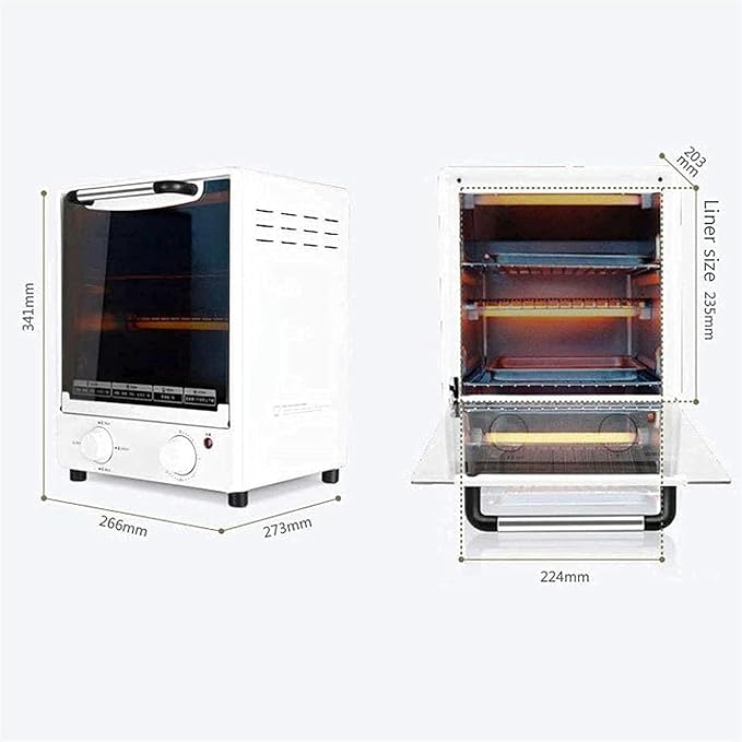 AMNOOL Tabletop Electric Oven Mini Pizza Oven 1000W Convection Oven Minute Timer Can Fry Eggs Automatic Ring Reminder Aesthetic and Practical-1*