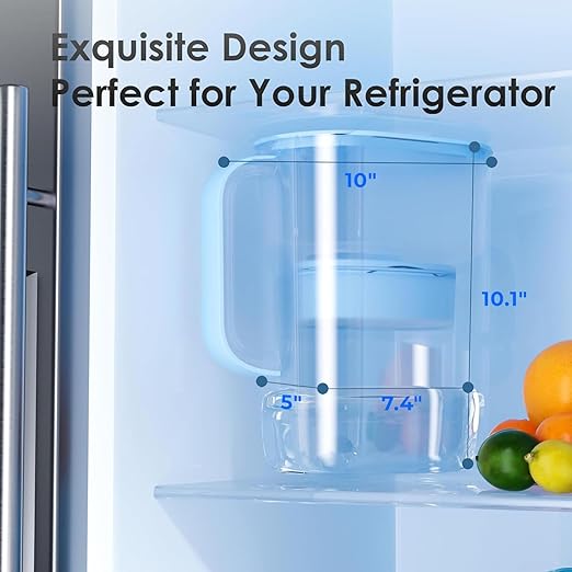 Waterdrop Alkaline Lucid 10-Cup Large Water Filter Pitcher with 1 Filter Healthy Improved Coffee Taste Clean &amp Toxin-Free Mineralized Alkaline Water (100 Gallons) Up to PH 9.5 BPA Free Blue
