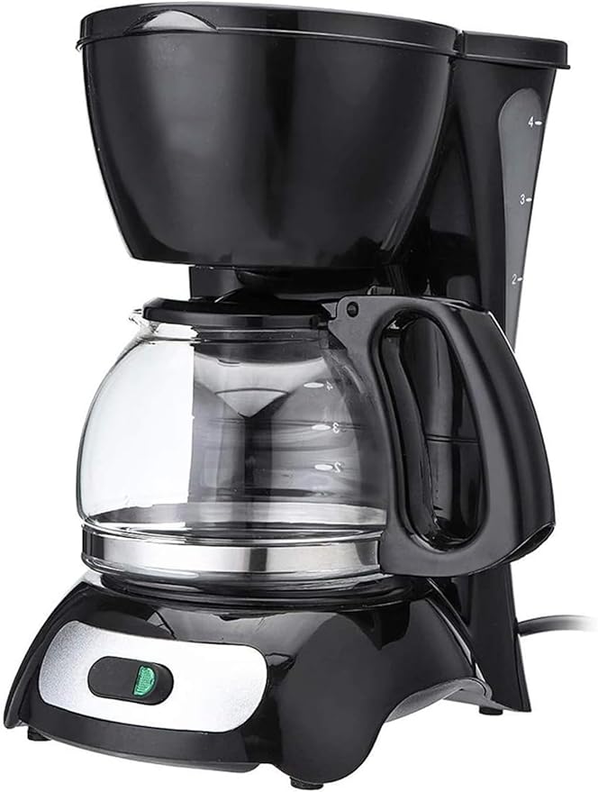 4-Cup Electric Coffee Maker with Insulated Pot - Compact Drip Machine for 4-6 People Ideal for Home and Office Use