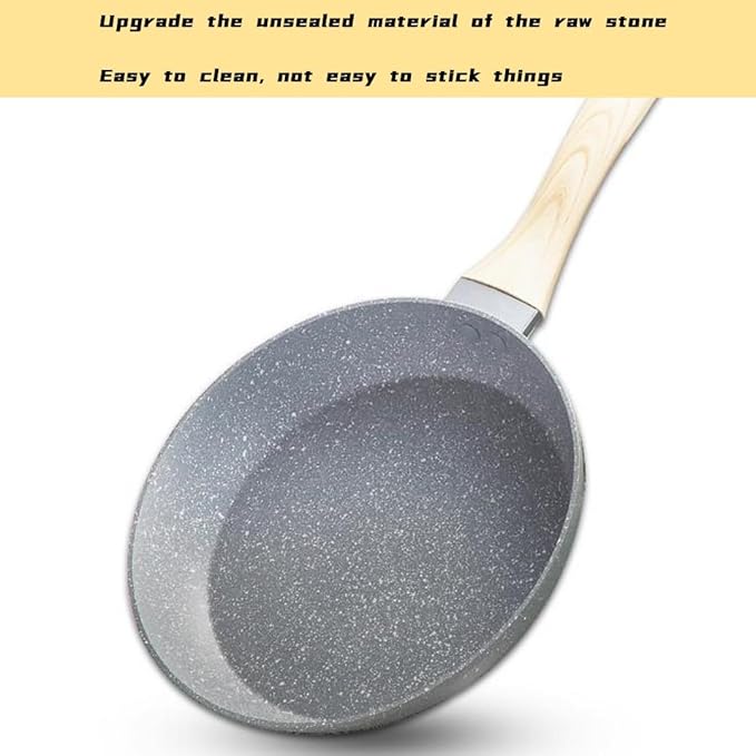 6-Piece Non-Stick Saucepan with Glass Lids and Frying Pan Set Durable and Easy to Clean Suitable for All Stovetops (Grey)