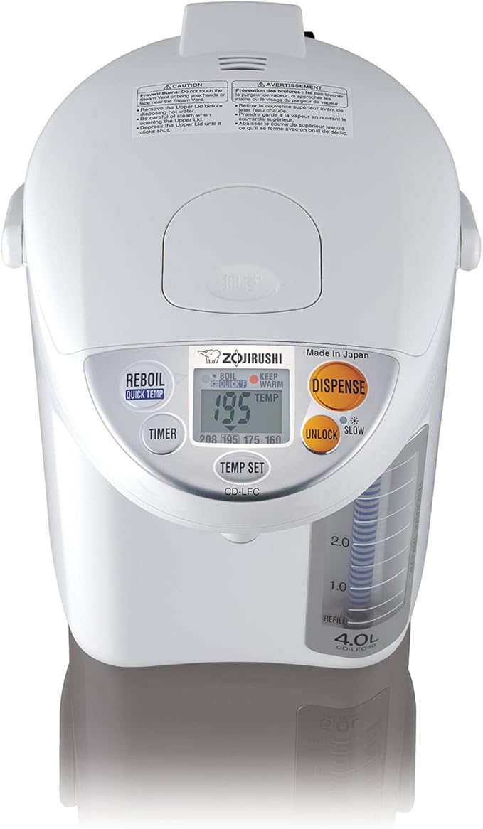 Zojirushi CD-LFC30 Panorama Window Micom Water Boiler and Warmer 101 oz/3.0 L White &amp NS-ZCC10 Neuro Fuzzy Rice Cooker 5.5-Cup White