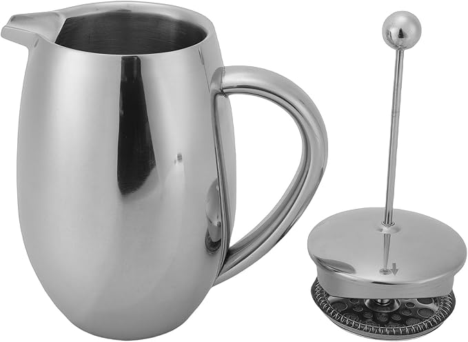 French Press Coffee Maker Stainless Steel 600ml Double Wall Insulated Thermal Coffee Press with Fine Mesh Filter Unbreakable Tea Pot and Keep Hot for Home Outdoor Camping