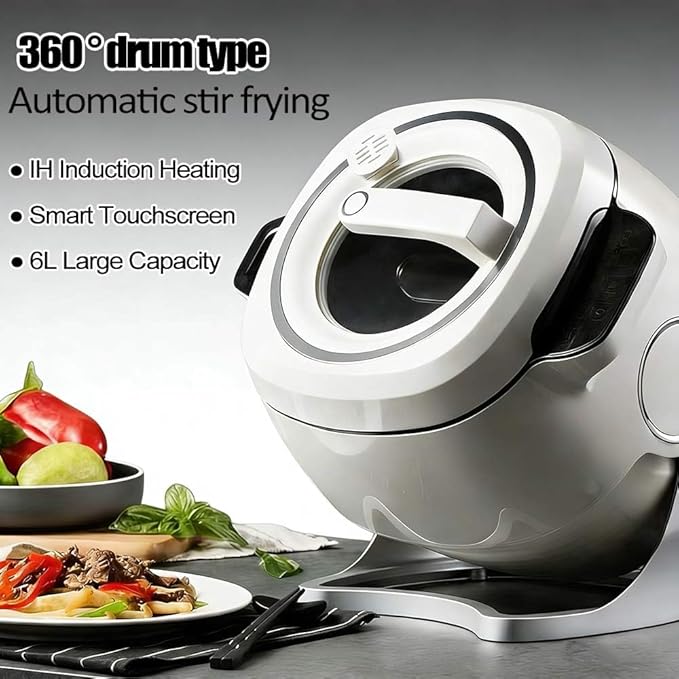 2000w Automatic Cooking Machine360° Rotation Pot Commercial Auto Stir Fry Machine 3D Heating 3 Speed Modes with Smart Touch for Stir Frying/Soup/Rice Home &amp Kitchen