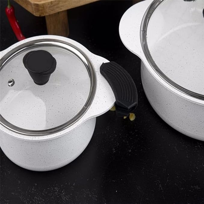 6Pcs/ Set Cookware Set Kitchenware Cooking Pot and Pan Set Non- St?ck Stainless Steel Kitchen