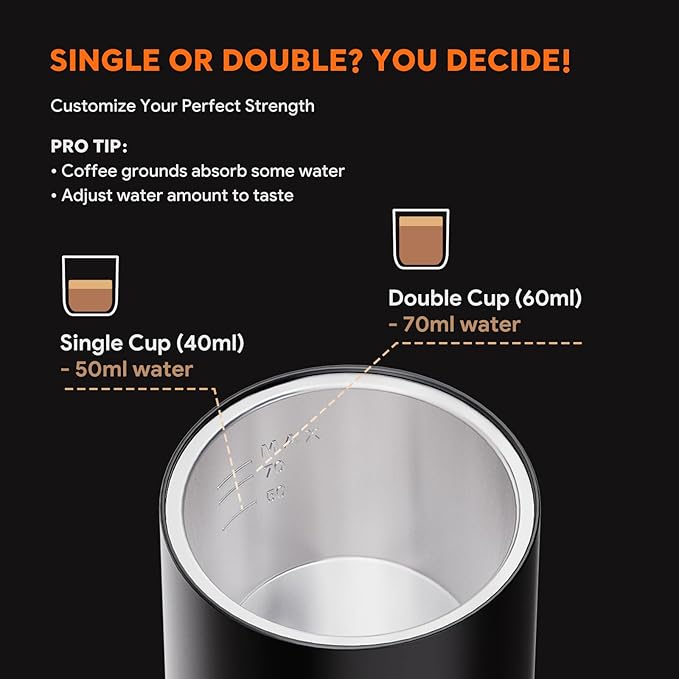 Portable Espresso Maker with Self Heating 19 Bar Electric Travel Coffee Maker for Camping&ampCar 2-in-1 Mini Espresso Machine Compatible with Nespresso Capsules &amp Ground Coffee 7800mAh Battery