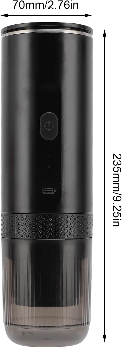 Alomejor Portable Coffee Maker Machine with Italian Pump Technology Fast Heating 4 Minutes Cordless Design for Camping Travel Car Use Efficient Brewing System for 7500mAh