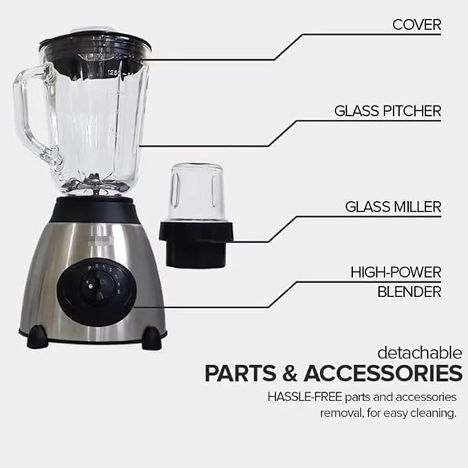 Blender For Smoothies -18.5 * 38cm Countertop Blenders To-go Cup | Food Processor Seasoning Maker | Food Blender | Ice Crushing Fruits Self-Cleaning Speed Adjustable