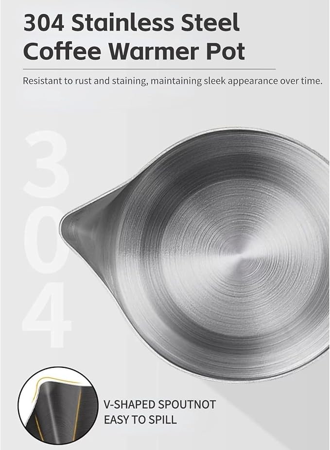 Turkish Coffee Maker 600ml Coffee Warmer Pot with Ergonomic Handle Stainless Steel Turkish Coffee Kettle for Home Electric Turkish Coffee Machine Heats Water Milk Coffee