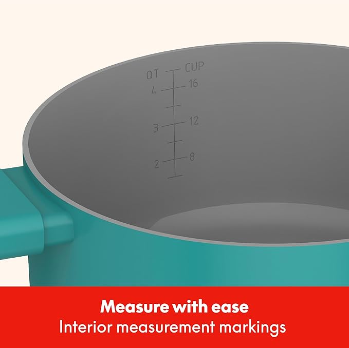 So Yummy by bella 12 Piece Cookware Set w EverGood™ Ceramic Nonstick Coating and Silicone &amp Wood Utensils Dishwasher Safe Silicone &amp Glass Lids Oven Safe &amp All Stovetop Compatible Moon