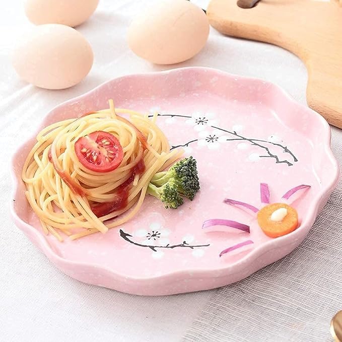 Dinnerware Sets Dish SetCeramic Plate Set5-Piece Porcelain Japanese Tableware Set with Handle Bowl PlateService for 1Great for Friends and Home