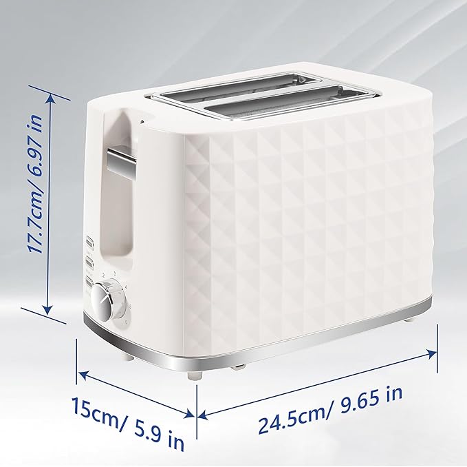Toaster 2 Slices Toasters Wide Slot Bread Toaster with Cancel Bagel Defrost Function Bagel Toasters with Removable Tray &amp 6 Temperature Settings Beige