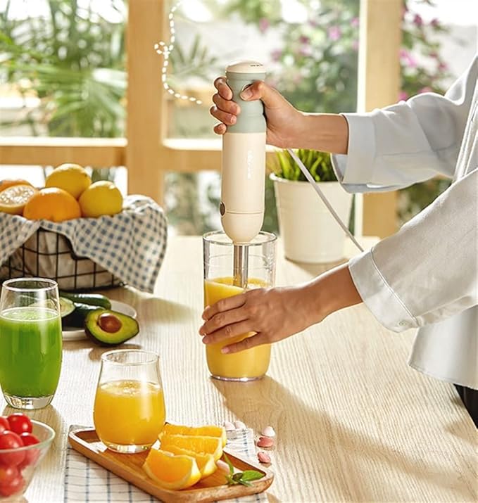 TOEWOE Immersion Hand Blender 500 W 4-in-1 Handheld Multi-Purpose Stick Blender with Egg Whisk Food Grinder Puree for Infant Food Smoothies and Soups