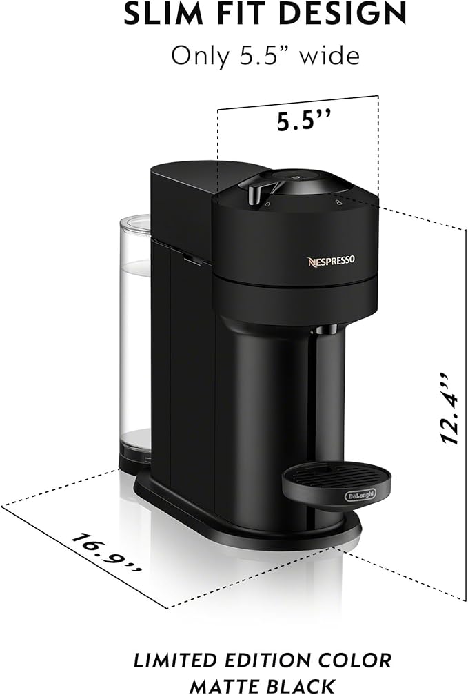Nespresso Vertuo Next Coffee and Espresso Maker by De'Longhi Matte Black