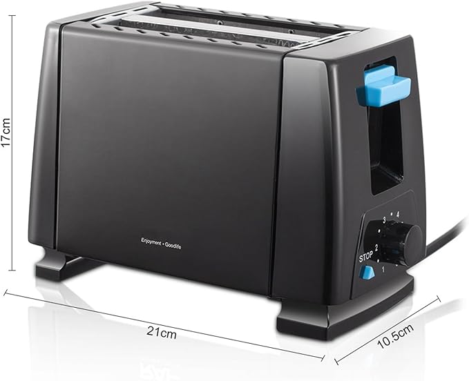 2-Slice Toaster with Extra Wide Slots for Bagels Cool-Touch Walls Shade Selector Toast Boost Auto Shut-off and Cancel Button Black (22305)