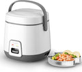 TLOG Mini Rice Cooker 2-Cup Uncooked(4-Cup cooked) Healthy Non-stick Coating 1.2L Small Rice Maker for 1-3 People Portable Travel Fast Cooker with Steam Tray Rice Maker for Grains White Rice Oatm