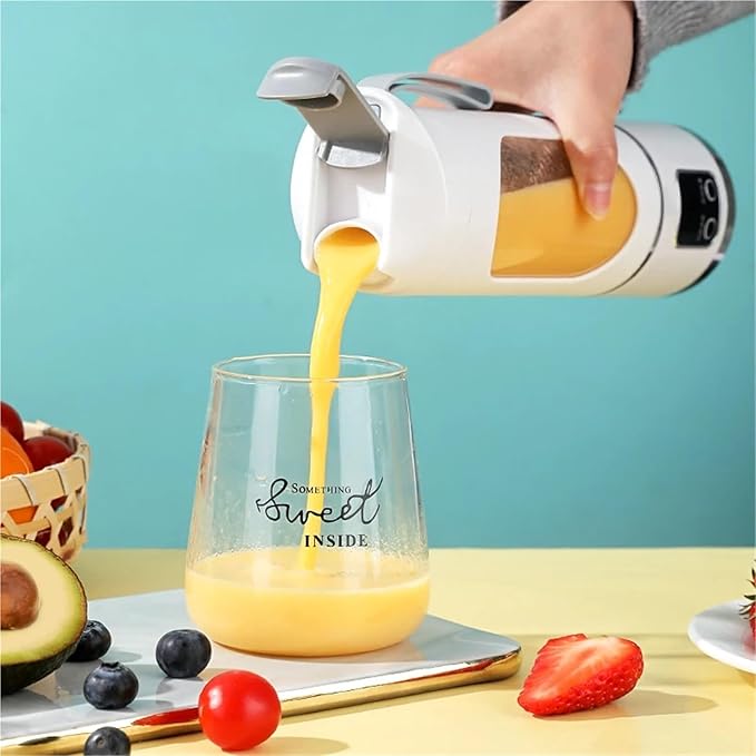 Portable Fruit Juice Blender Small Electric Juicer 12 Blade Head Juicer Cup Mixer Machine Smoothies Blender Compatible With Home 3000mAH(Tank side panelsA)