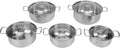 Stainless Steel Cookware Set 5 Piece with Glass Lids 18cm to 26cm Pots Including Milk Pan for Home Kitchen Complete Cooking Pot Set with 20 Accessories for Family Meals