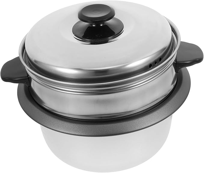 PRETYZOOM Non-stick Rice Cooker Inner Pot Capacity with Scale Design and Easy to Clean for Home and Dorm Cooking Includes Steamer Tray and Lid Random Style
