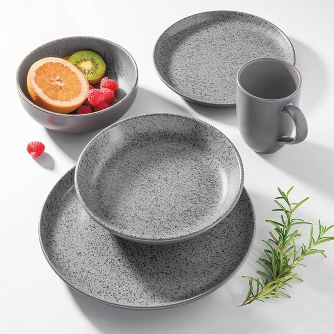 Oxford Contempo Granite Stoneware 20 Piece Dinnerware Set Service for 4