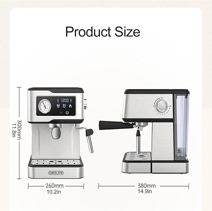 Professional Coffee Machine Multifunctional Machine with Milk Foam Steam Wand Small Stainless Steel Coffee Machine Regular Home Coffee Machine Semi-Automatic Espresso Machine