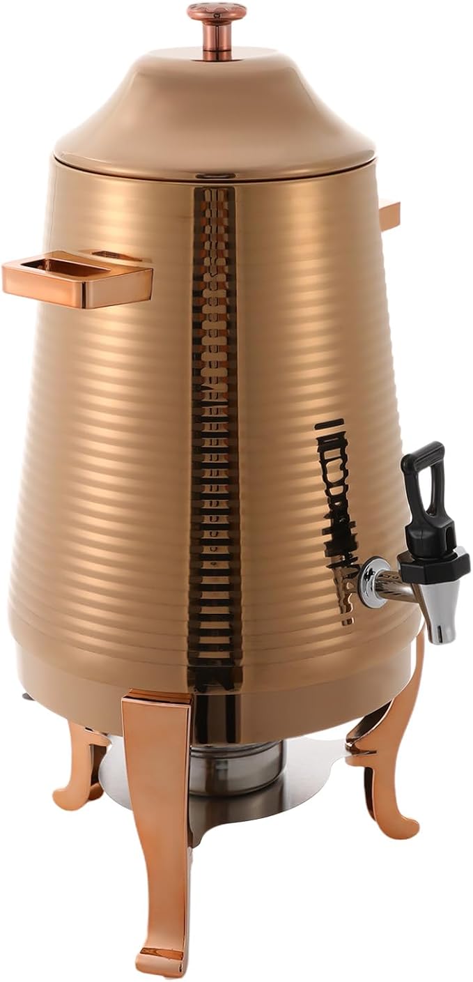 Coffee Urn With Fuel Holder 3.43 Gallon/13L Stainless Steel Beverage Dispensers for Coffee Tea Milk Juice Water Hot Drink Dispenser with Stand Chafer Urn with Spigot for Parties Catering