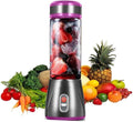 Portable Blender USB Rechargeable Personal Size Blender for Shakes and Smoothies Strong Cutting Power with Six Blades for Sports Travel and Outdoors(Purple)