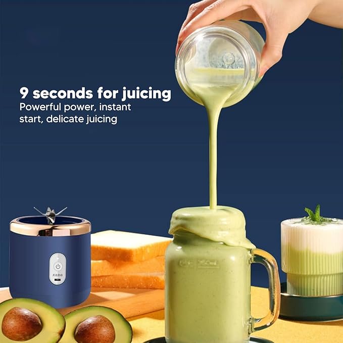 Blender Mini Juicer Mini Portable Blender 6 Blades High Speed 300ml USB Charging Juicer Cup for Travel Home Kitchen Restaurant Shop