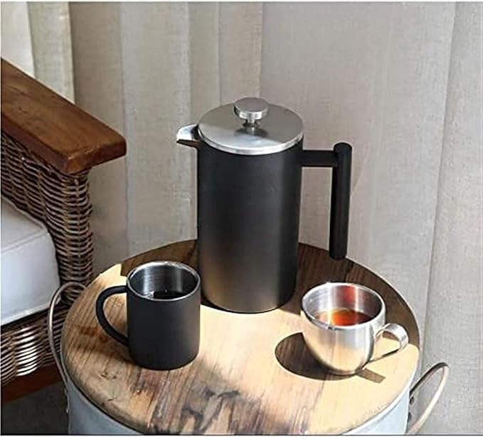 Press Coffee Maker Coffee Press CaffettiereCoffee Maker Coffee and Tea MakerDouble Wall Insulated Stainless Steel French Coffee Press Coffee Tea Maker with Stainless Steel Plunger - Easy to Clea