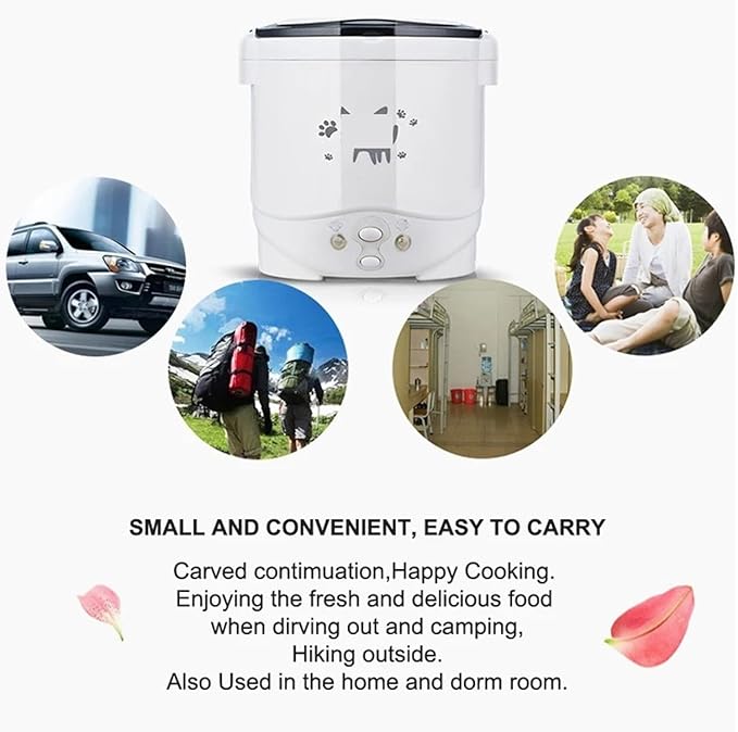 Fit for Mini Rice Cooker Portable MultiCooker Household Rice Cookers 24V 220V Pot Cooking Machine Pans Car Truck Home(220V for Home)