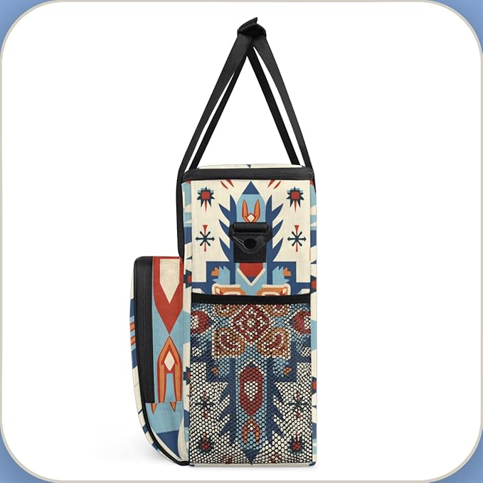 Fractal Mandala Coffee Maker Carrying Bag Portable Travel Storage Tote Bag Compatible with K-Mini or K-Mini Plus Single Serve Coffee Brewer Carrying Case with Multiple Pockets &amp Shoulder Strap