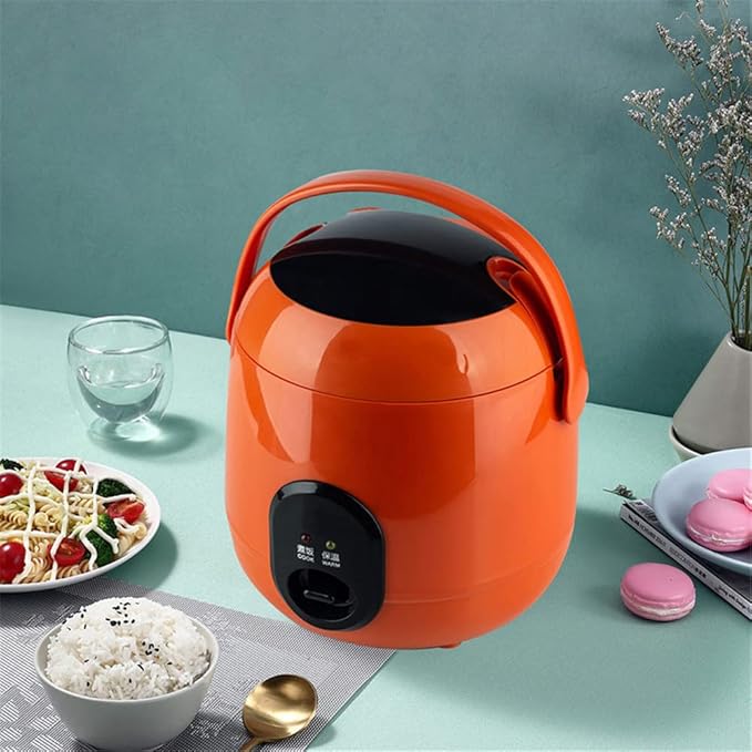 1.2L Mini Rice Cooker And Steamer Electric Cute Rice Cooker With 2 Layers Heating Multifunction 2-3 Person Kitchen Cooker (Red)