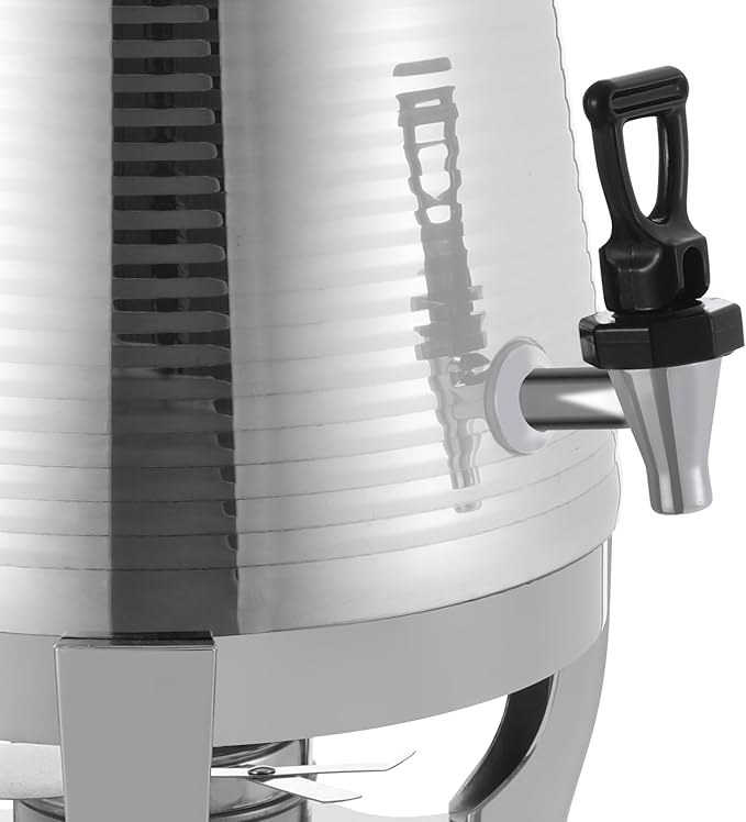 Coffee Urn With Fuel Holder 3.43 Gallon/13L Stainless Steel Beverage Dispensers for Coffee Tea Milk Juice Water Hot Drink Dispenser with Stand Chafer Urn with Spigot for Parties Catering (Silver)