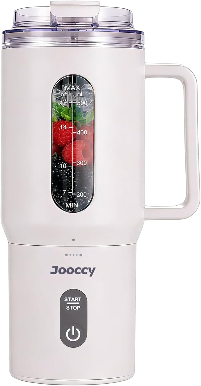 Portable Blender Cordless Personal Blender for Smoothie with Ice Crushing Blades 18oz Auto Reverse Blending for Smoothie Shake Frozen Fruit