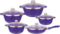 Pots and Pans Set 5 Pcs Cooking Pot Nonstick Cookware Sets With Glass Lids Aluminium Home Frying Pan Stock Pot Kitchen Supplies Kitchen Cooking Set(Purple)
