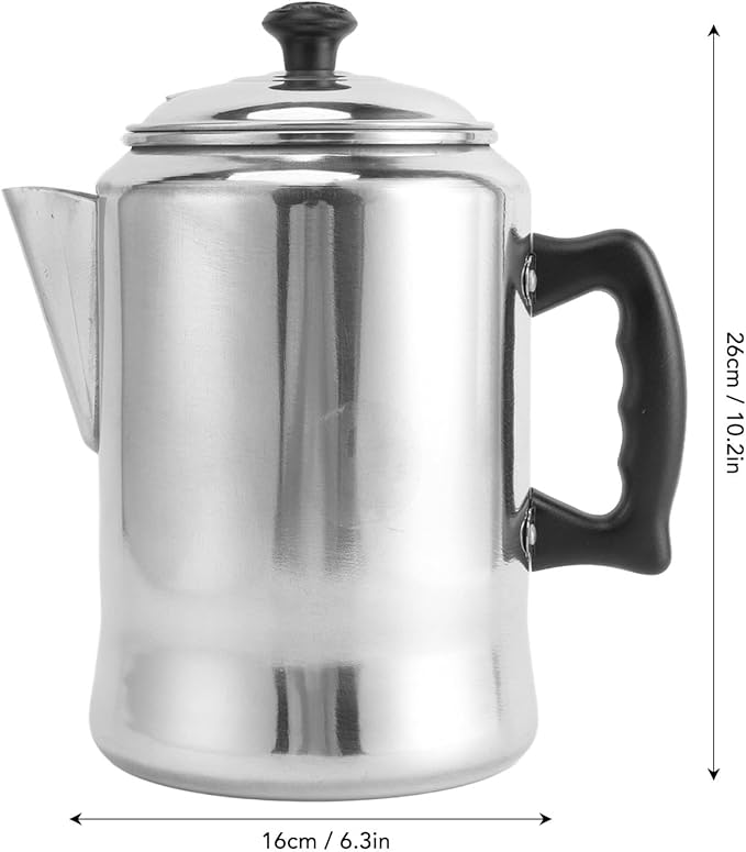 Aluminium Alloy Teapot Stove Top Coffee Percolator with Lid Non Drip Spout Compact Coffee Maker Pot 3L Milk Tea Pot for Home Outdoor