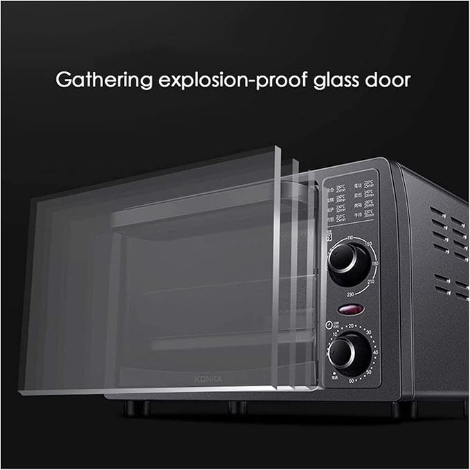 Convection Countertop Toaster Oven bake fry meals desserts grill rack baking pan Digital display non-stick interior Matte Black