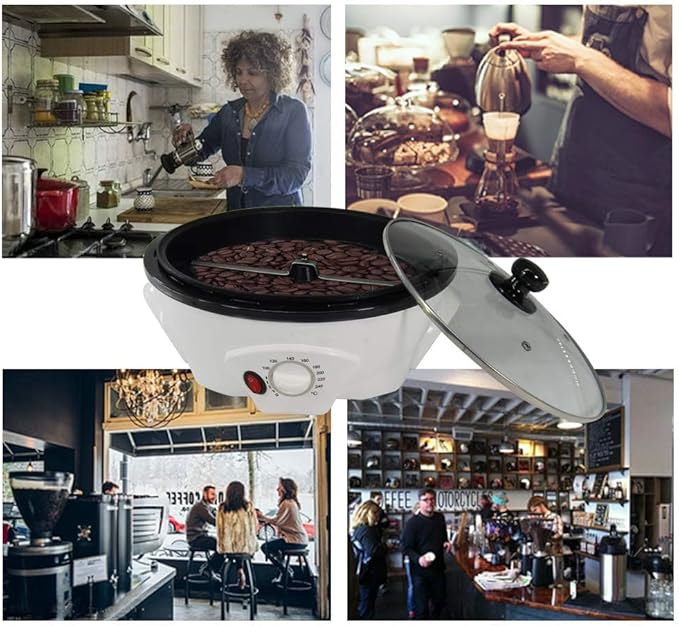 Electric Coffee Roaster Machine 500g/17.6oz Coffee Bean Roaster for Home Use 0-240℃ Non-Stick Home Peanut Beans Roaster 800W 110V
