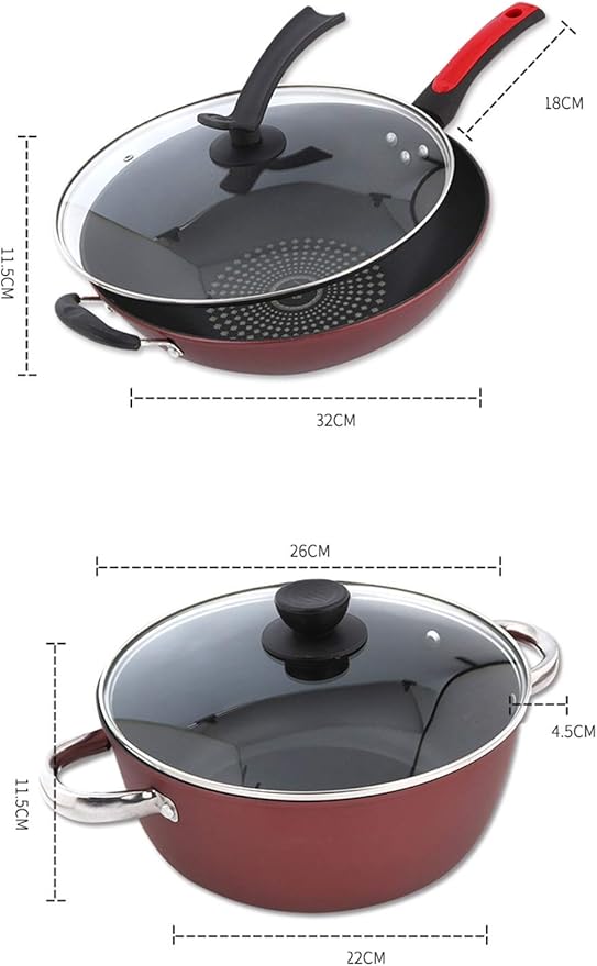 Cookware Cookware Set Soup Pot Frying Pan Milk Pot Stew Pot Saucepan Induction Cooker Cooking Pot Set Hotpot Casserole Wok