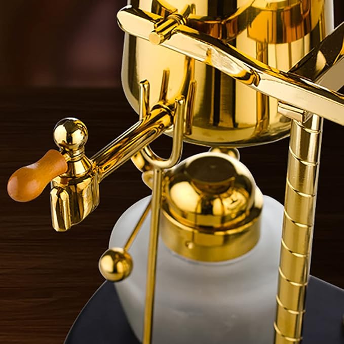 Balance Siphon Coffee MakerBelgium Coffee MakerLuxury Royal Belgium Balance Syphon Coffee Machine for Home Office Coffee Lover Cold Brew Maker (gold)